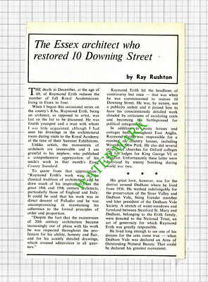 Raymond Erith Architect Dedham Essex - 1974 Cutting
