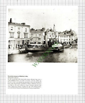 9804) Steamer Boat PRIVATEER Steam Packet & Railway Hotel Bideford - Cutting