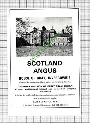 House Of Gray Invergowrie Angus House Sale Advert - 1977 Cutting