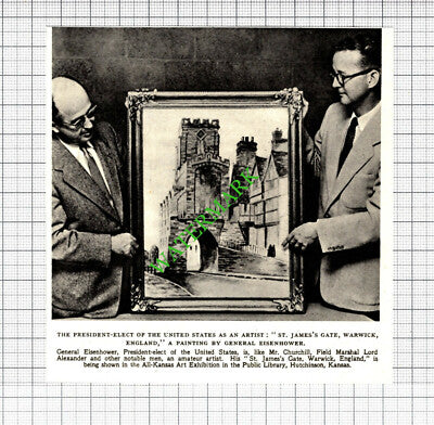 General Eisenhower Painting St James Gate Warwick - 1952 Cutting