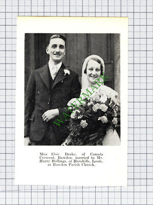 Miss Elsie Drake Rawdon Harry Hollings Harehills Leeds - 1937 Small Cutting