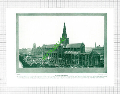 Glasgow Cathedral Scotland - 1920s Cutting / Print
