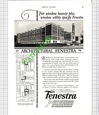 Roosevelt High School Fenestra Detroit Steel Products -1926 Advert