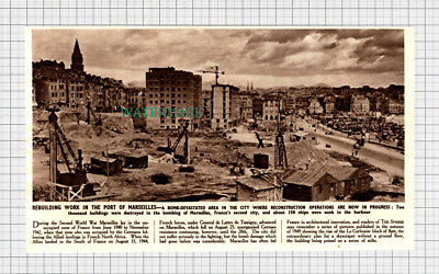 C3366) Port Of Marseilles Rebuilding Work War Bomb Damage France - 1950 Clip