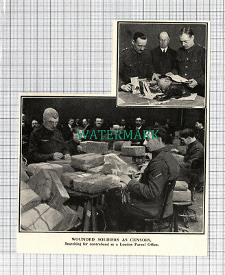 C3848) Wounded Soldiers Censoring Mail London Parcel Office WW1 - 1916 Clip