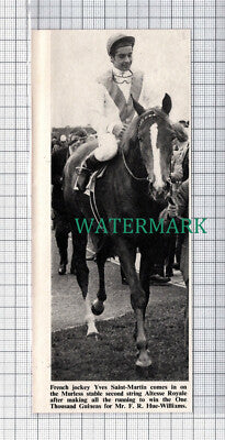 C5172) Yves Saint-Martin French Jockey FR Hue-Williams - 1971 Cutting