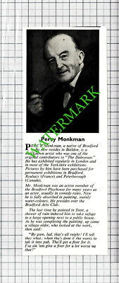 Percy Monkman Bradford Baildon - 1971 Cutting