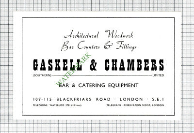 Gaskell & Chambers Catering Equipment London Advert - 1962 Cutting