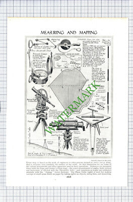 Mapping and Measuring Surveying - c.1930s Cutting / Print