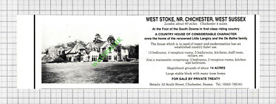West Stoke Chichester Sussex Lillie Langtry De Bathe Sale Advert - 1980 Cutting