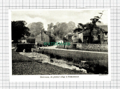 C5758) Downham Village Ribblesdale - c.1950s Cutting