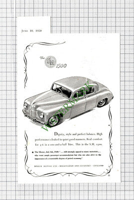 Singer Motors Car Small Advert - 1950 Cutting