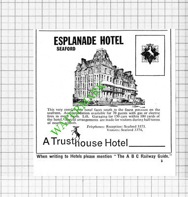 Esplanade Hotel Seaford Small Advert - 1964 Cutting