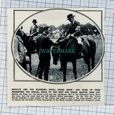 C4645) Master John Cox Richmond Royal Horse Show Award - 1929 Clip