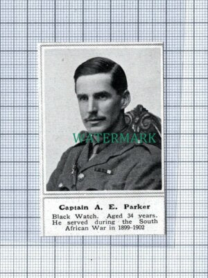 C4785) Captain A E Parker Black Watch World War 1 - 1915 SMALL Clip