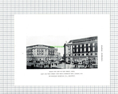 8876) Cairo Cathedral / New Street Leeds Reginald Blomfield - 1926 Book Print