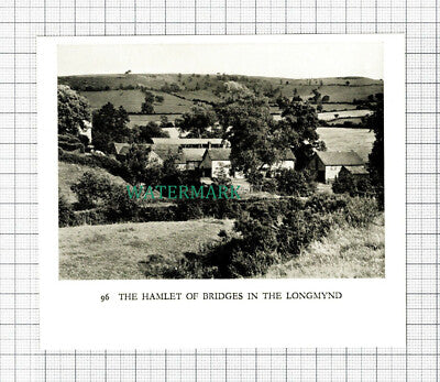C5689) Hamlet Of Bridges Longmynd - c.1940 SMALL Cutting