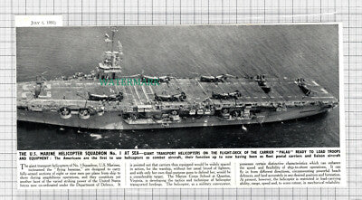 C3426) US Marine Helicopter Squadron No 1 On Board Carrierr PALOU - 1950 Clip