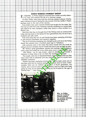 Mrs Jo Polley Chimney Sweep Charlie Polley Colchester Essex - 1979 Cutting