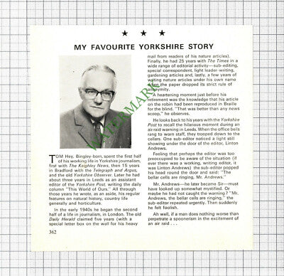 Tom Hey Bingley Yorkshire Journalist - 1977 Cutting