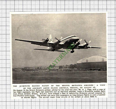 C8113) Bristol Britannia Airliner Maiden Flight Filton Airfield - 1952 Cutting