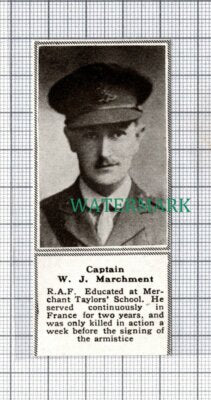 C5178) Captain W J Marchment RAF World War One - SMALL 1918 Clip
