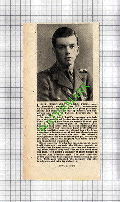 Lieut Lord Lyell Scots Guards VC - 1943 Small Cutting