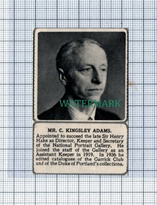 C4386) Mr C Kingsley Adams National Portrait Gallery 1951 Clip