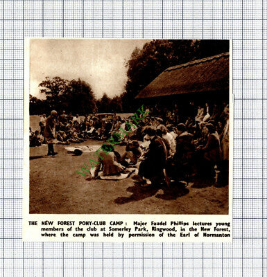 Major Faudel Phillips New Forest Pony Club Somerley Park Ringwood - 1950 Cutting