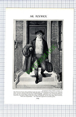Mr Pickwick Papers Charles Dickens - c.1920s Cutting / Print