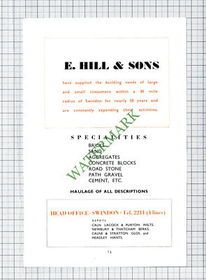Swindon Kings Arms Hotel RE Fitch / E Hill & Son Building Supplies 1951 Cutting