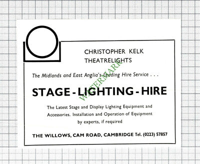 Christopher Kelk Theatrelights Cambridge Advert - 1968 Cutting