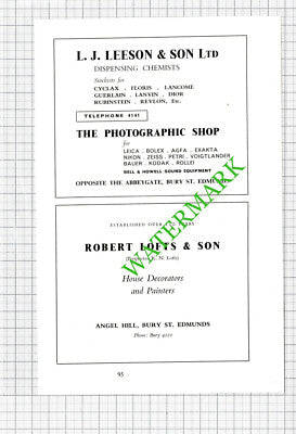 Manns Of Saxham Bury St Edmunds / LJ Leeson Robert Lofts Advert - 1964 Cutting