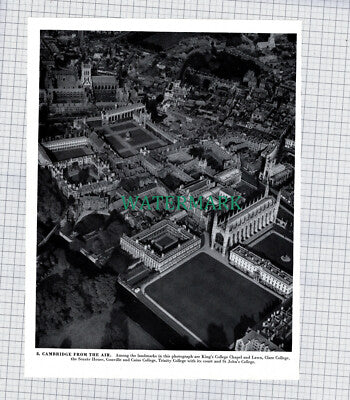 X1963) Cambridge Aerial View / Guild Hall Thaxted Essex - 1960s Book Print