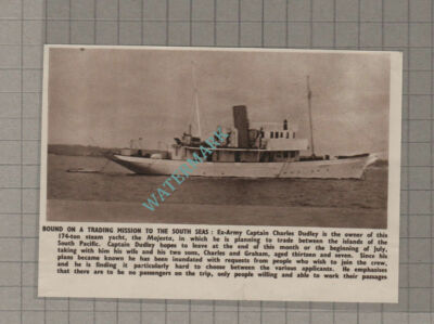 C3350) Captain Charles Dudley Yacht The MAJESTA South Pacific - 1950 Clip