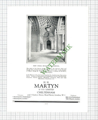 HH Martyn & Co Cheltenham New India Building Liverpool - c.1931 Book Print