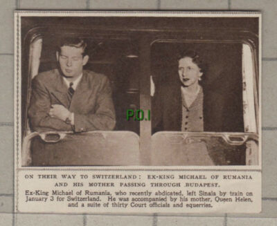 C1584) Ex-King Michael of Rumania & Queen Helen - 1948 Clip SMALL!!