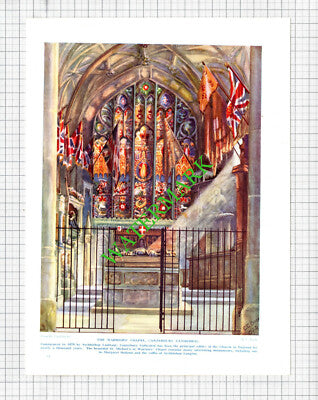 The Warriors Chapel Canterbury Cathedral E C Boon - 1920's Print