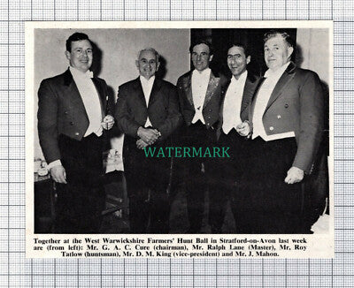 C5329) West Warwickshire Farmers Hunt Ball Roy Tatlow Ralph Lane - 1968 Cutting