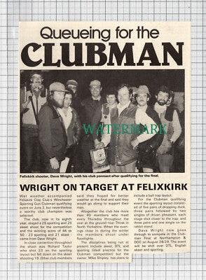 C4057) Felixkirk Clay Shooting Club Clubman Dave Wright - 1983 Cutting