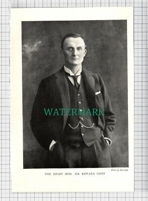 C3696) The Right Hon Sir Edward Grey - c.1920s Book Print