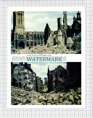 (8388) CAEN Normandy Church St Pierre World War Two - c.1947 Cutting/ Print