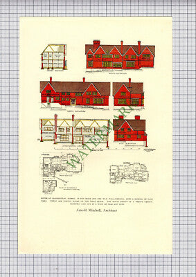 8940) Sanderstead Surrey Arnold Mitchell Architect - c.1906 Print / Cutting