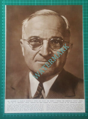 (X409) Mr Harry S Truman Vice President United States - 1948 Clip