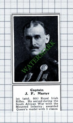 Capt J F Martyr 1st Royal Irish Rifles WW1 - 1915 Small Cutting