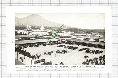 San Salvador City Barrack Square - c.1930s Cutting / Print
