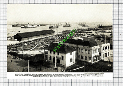 Singapore Harbour - 1930s Cutting