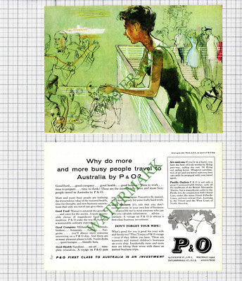 P&O Ship Australia Advert - 1960 2-Part Cutting