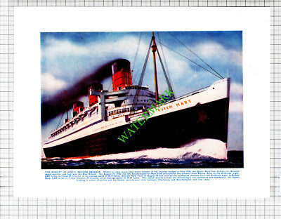 QUEEN MARY Ship - 1930s Print