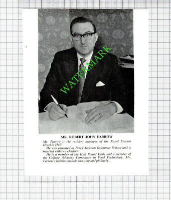 Mr Robert John Farrow Royal Station Hotel Hull - 1966 Cutting